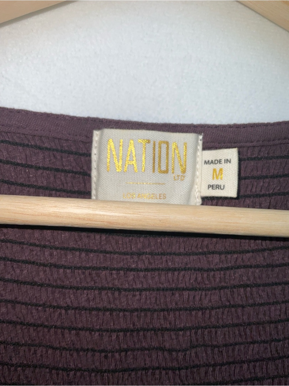 Nation LTD Plum Zandra smocked Square Neck Puff Sleeve Top - Picture 6 of 8